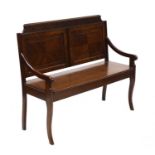 A mahogany hall bench,