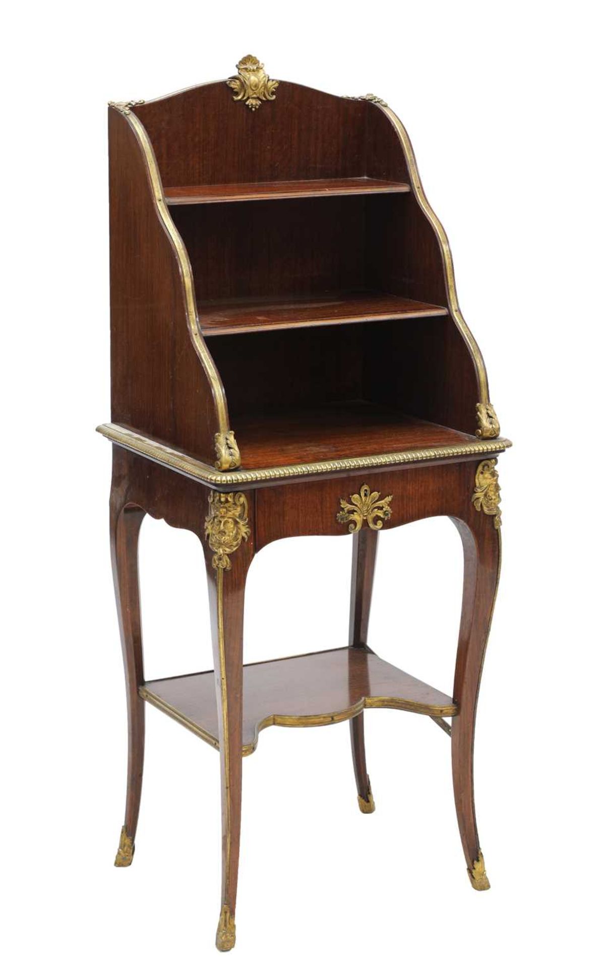 A Louis XV-style mahogany and gilt-bronze-mounted bookcase,