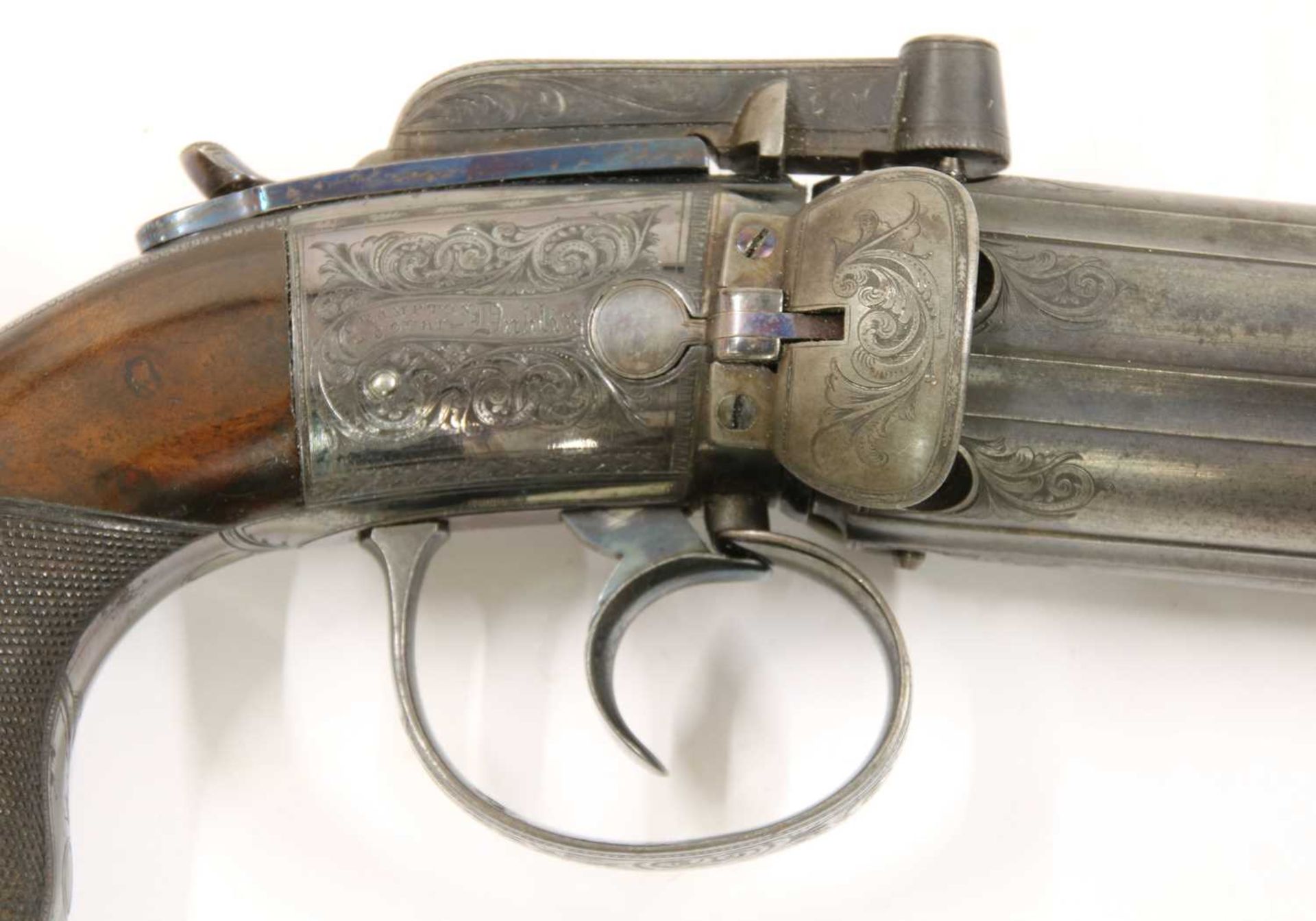 A 6-shot percussion pepperbox revolver by M & J Pattison, - Image 5 of 5