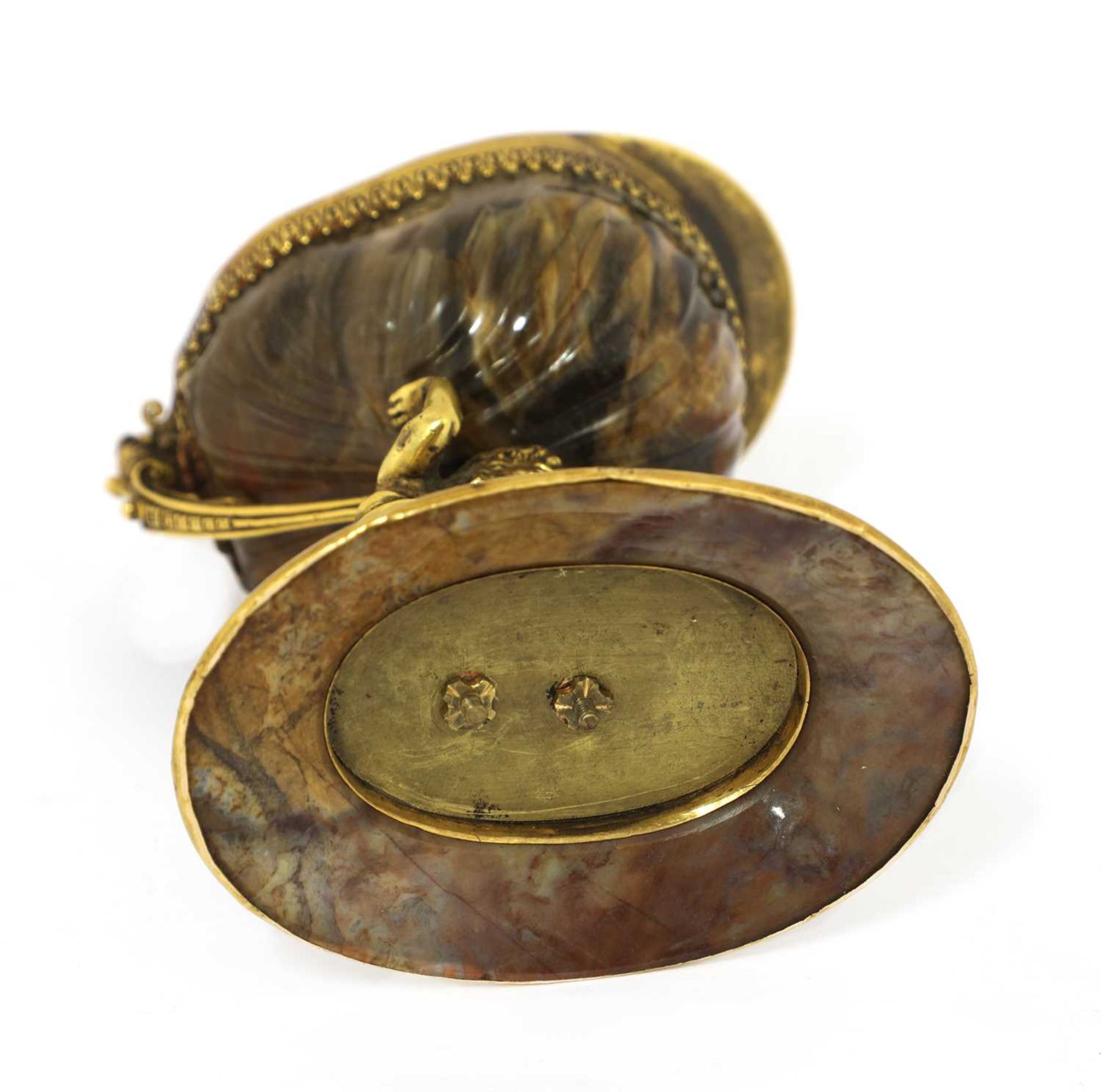 An Austrian Renaissance Revival gold and agate salt, - Image 4 of 4