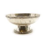 A silver punch bowl,