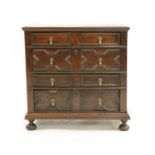 A Charles II oak chest of drawers,