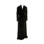 A Givenchy Couture black velvet long evening coat