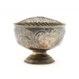 An Edwardian silver rose bowl,