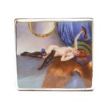 A German 935 silver and enamel cigarette case