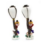 A pair of Murano glass clown lamps,