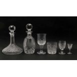 A collection of predominantly Waterford crystal