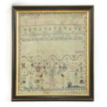 A George III sampler by Ann Hakins 1784,