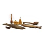 A collection of treen items,
