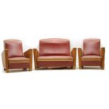 A miniature Art Deco three-piece suite