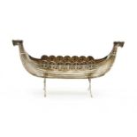 A Norwegian silver model of a Viking longboat by David Andersen,