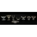 A collection of thirteen various Regency and later cut glass open salts,