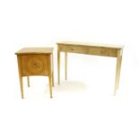 An Arthur Brett burr maple side table and console table,