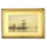 Early 20th century English SchoolHarbour scene with sailing vessels afloatWatercolour33cm x 46cmGilt