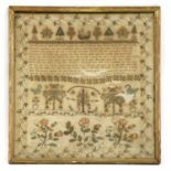 A large early 19th century sampler,