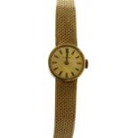 A ladies' 9ct gold Eterna mechanical bracelet watch,