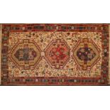 A hand knotted Caucasian flatweave rug,