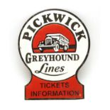 An enamel sign 'Pickwick Greyhound Lines,