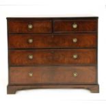 A mahogany chest of two short and three long drawers,