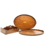 A George III mahogany oval tray,