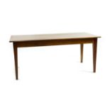 A contemporary hand crafted French design cherrywood farmhouse table,
