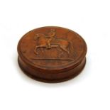 A 19th century French treen snuff box