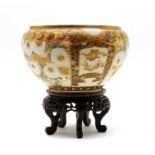 A large satsuma pottery vase,