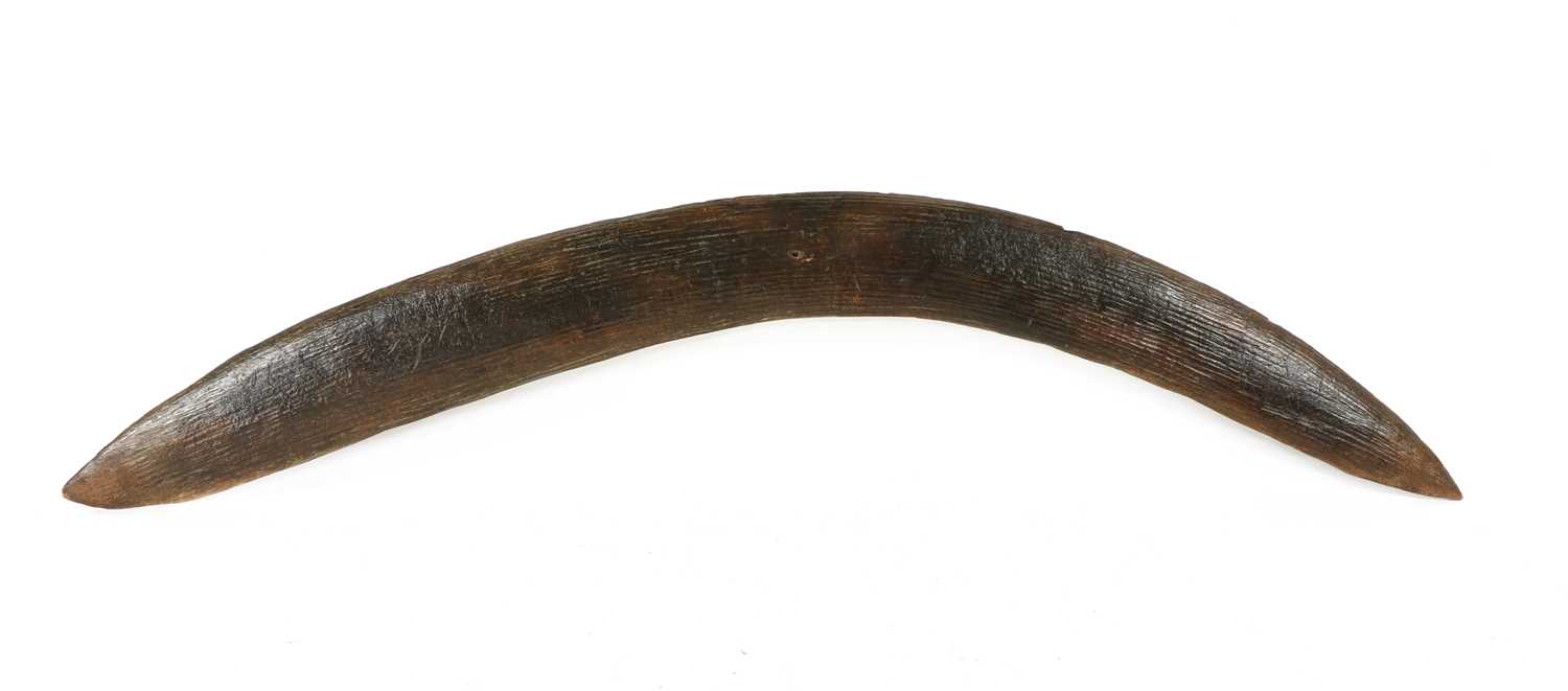 An African turned hardwood walking stick - Image 2 of 4