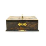 A late Victorian coromandel and brass mounted smoker's box,
