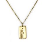 A 9ct gold ingot pendant,