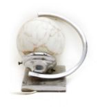 An Art Deco chromium globe lamp