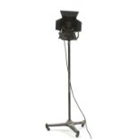 A Mole Richardson mid-century vintage theatre studio lamp,