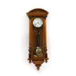 A late 19th century 'Vienna regulator' clock