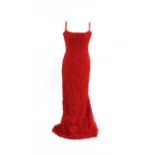A Anouska Hemple red lace evening dress