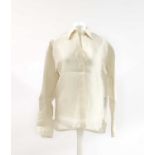 A Ralph Lauren cream long sleeved silk blouse,