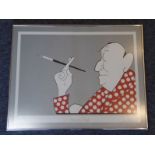 CLIVE FRANCIS (20th century), an artist's proof of Noel Coward, signed lower right; brushed-steel