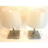 A pair of Italian iGuzzini luminary diapason table lamps with original shades
