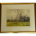 GEORGE HAMILTON CONSTANTINE (1875-1967), a gilt-framed and glazed watercolour study 'Mayfield' (