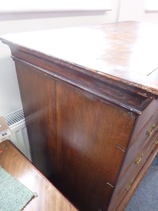 An early 18th century walnut chest-on-stand, two half-width over three full-width graduated - Image 3 of 4