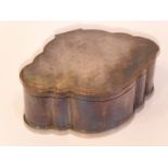 A late 18th / early 19th century Sheffield plated box and cover of serpentine sided form (11cm wide)