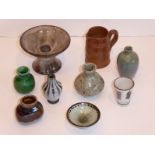 An interesting collection of miniature Studio Pottery to include vases, bowls and other similar