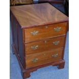 Early 20th century mahogany three-drawer office-style chest, the drawers with lower roller