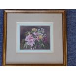 A late 19th Century gilt framed and glazed watercolour study "A Posy", provenance, Covent Garden