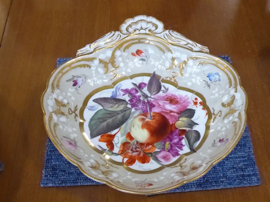 A fine early 19th century Coalport Feltspar porcelain dessert service comprising four square dishes, - Image 21 of 45