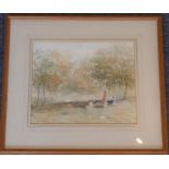 JOHN GREENSMITH ARWS., NEAC., (932), a gilt framed and glazed watercolour study "Afternoon by a