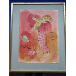 MARC CHAGALL (1887-1985) - 'Ruth Glaneuse'; 1960 colour lithograph (plate 32 of Verve), image size