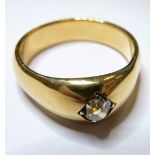 A gentleman's heavy 18 carat gold 0.5 carat solitaire ring