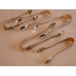 Five pairs of hallmarked silver sugar tongs