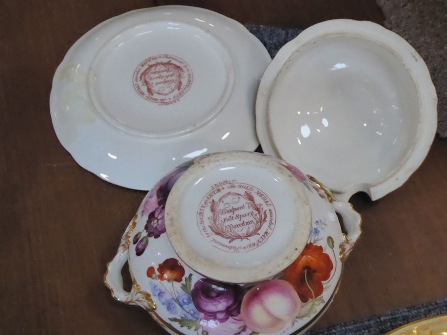 A fine early 19th century Coalport Feltspar porcelain dessert service comprising four square dishes, - Image 33 of 45