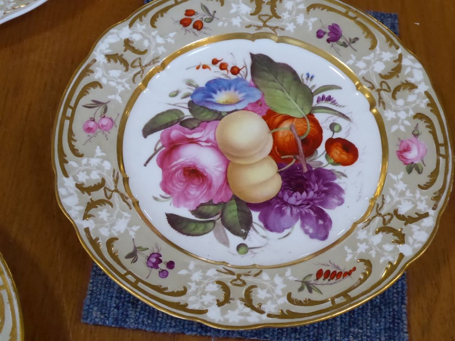 A fine early 19th century Coalport Feltspar porcelain dessert service comprising four square dishes, - Image 13 of 45